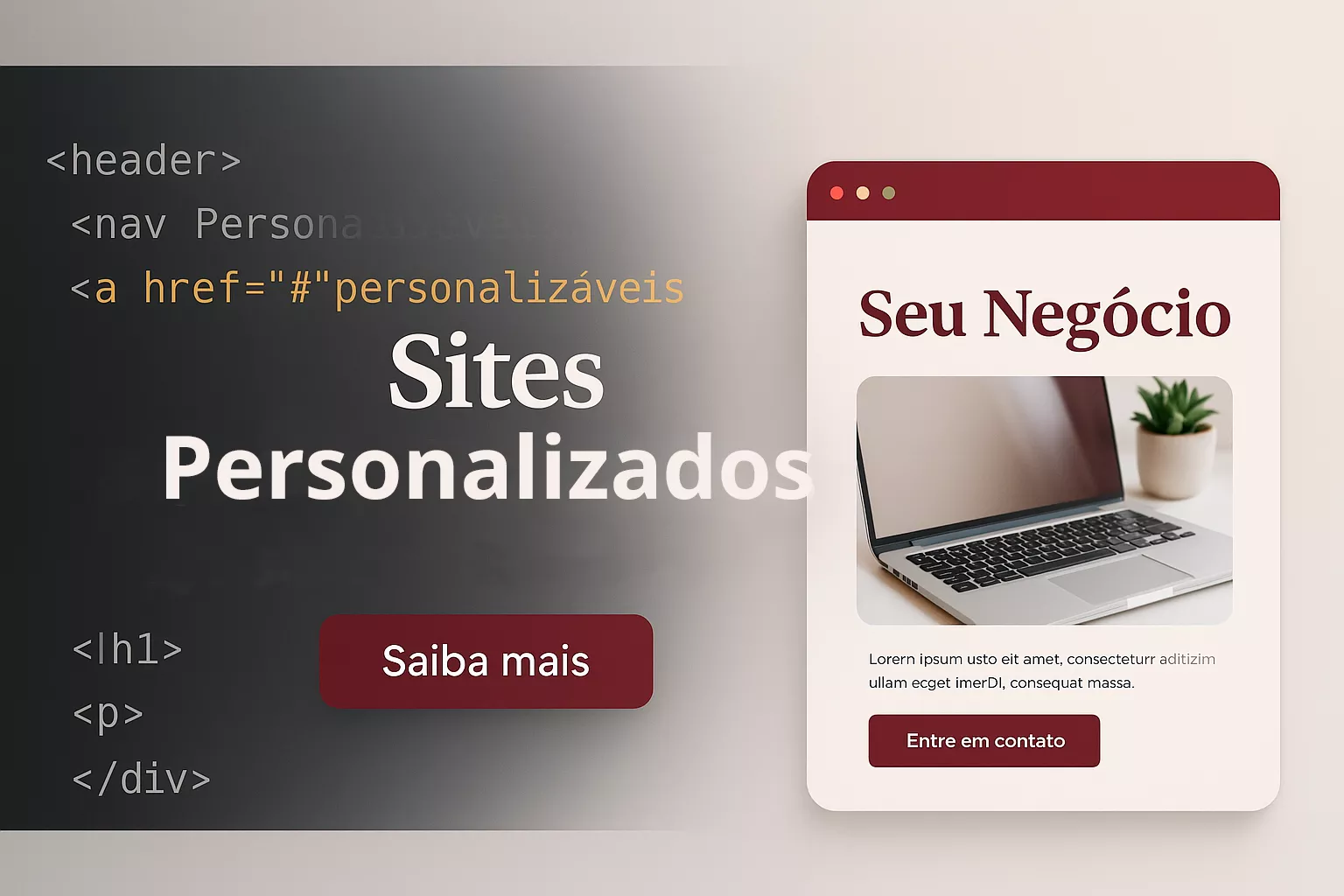 Banner de sites personalizados com design moderno em são paulo, campinas,