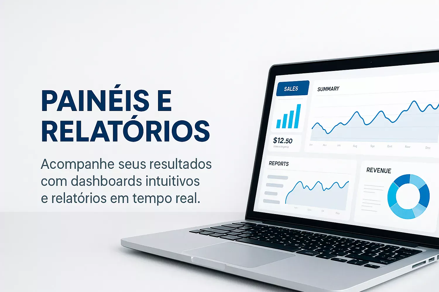 Painéis com relatórios de sistema